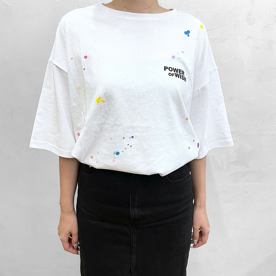 POWER OF WISH オーバーサイズロゴTシャツ/WHITE 詳細画像 WHITE 3