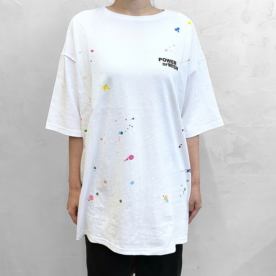 POWER OF WISH オーバーサイズロゴTシャツ/WHITE 詳細画像 WHITE 4