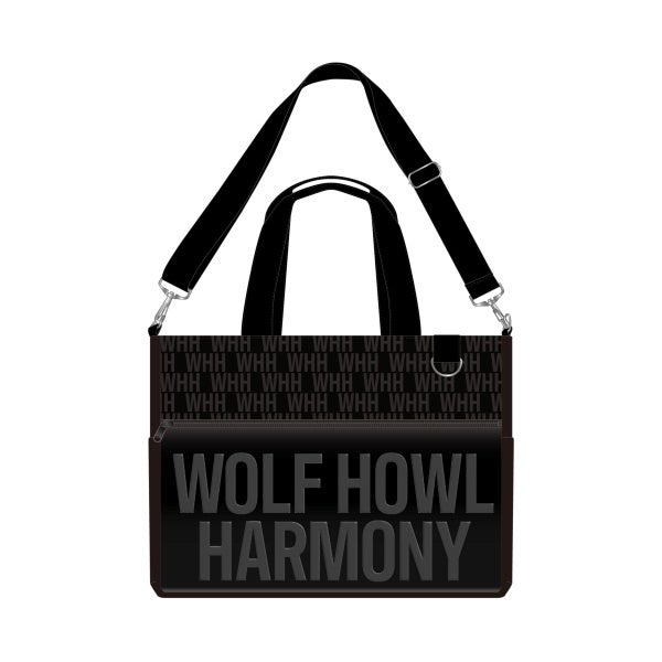 クリアポケット付きカスタムトートバッグ/WOLF HOWL HARMONY