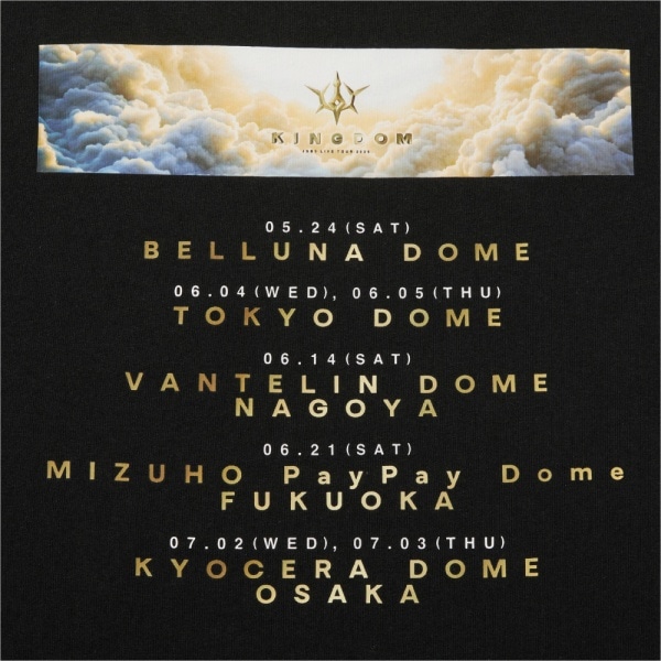 LIVE TOUR 2025 KINGDOM ツアーTシャツ/BLACK 詳細画像