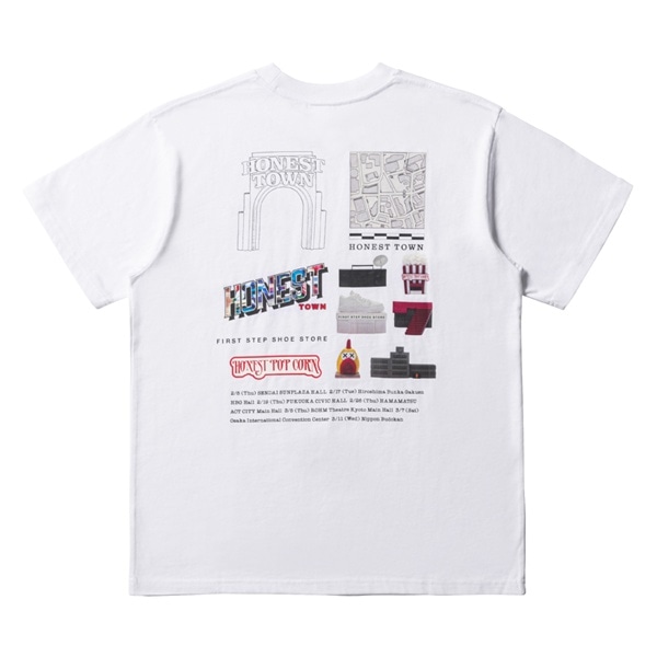 HONEST TOWN ロゴTシャツ/WHITE 詳細画像