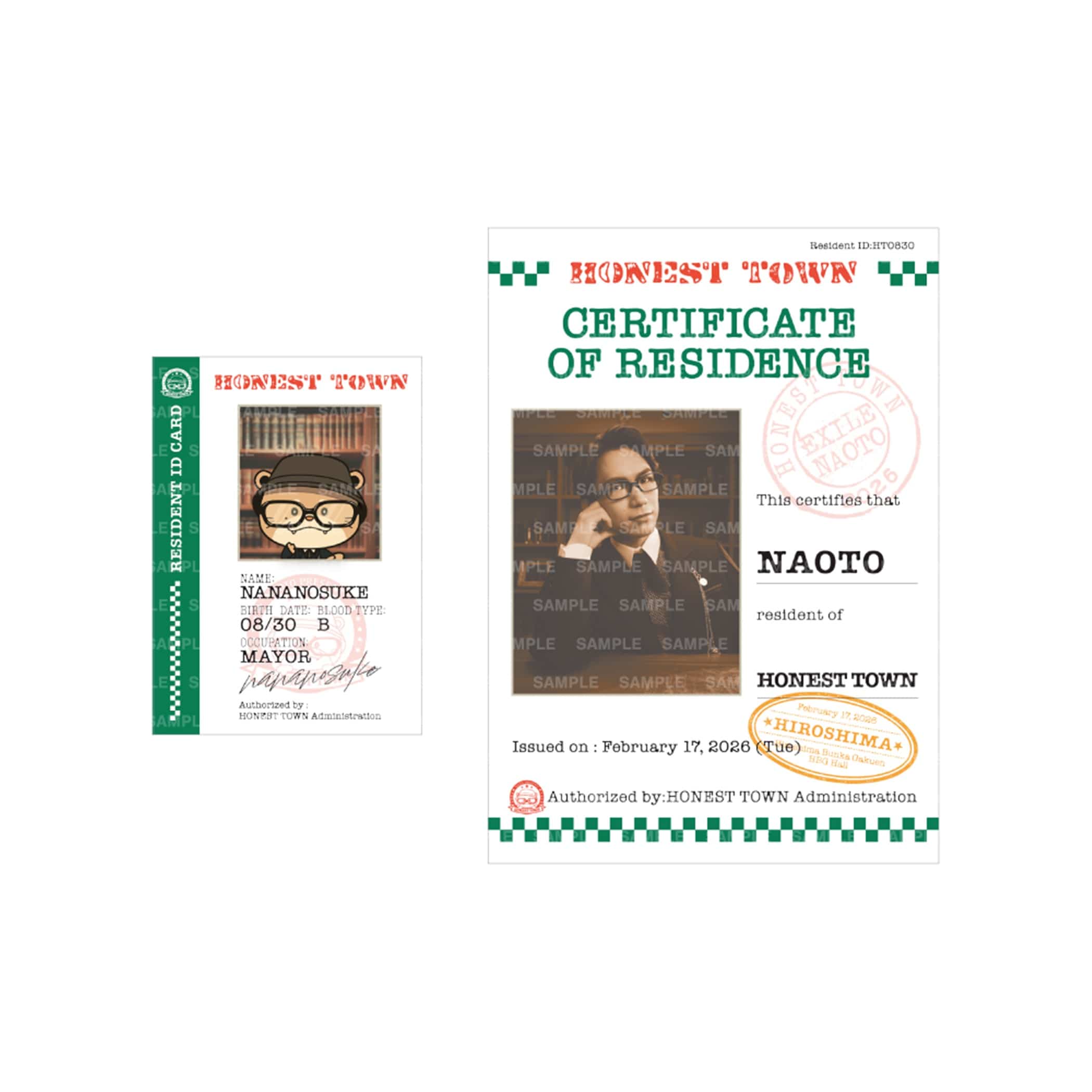 EXILE TRIBE STATION ONLINE STORE｜【広島限定】HONEST TOWN CARD 2枚