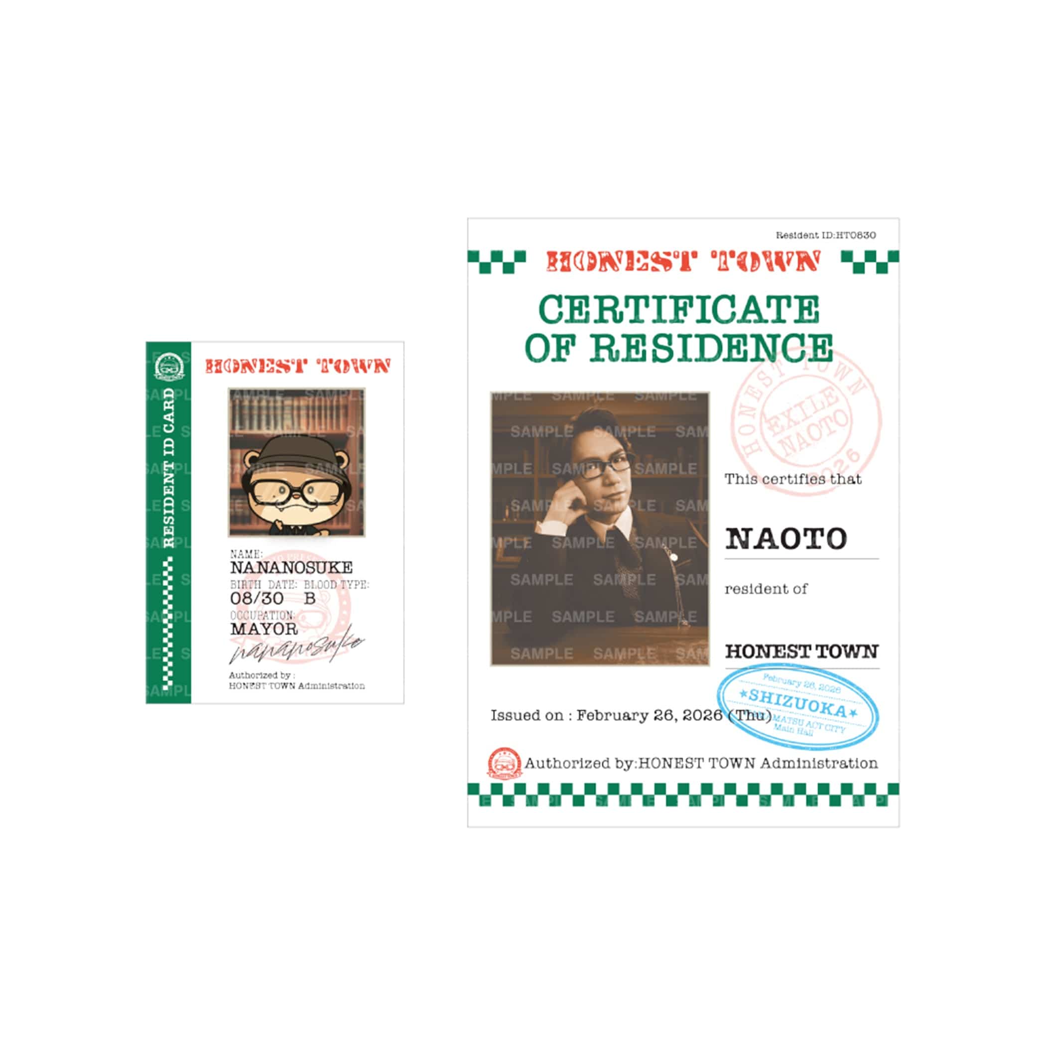 EXILE TRIBE STATION ONLINE STORE｜【静岡限定】HONEST TOWN CARD 2枚