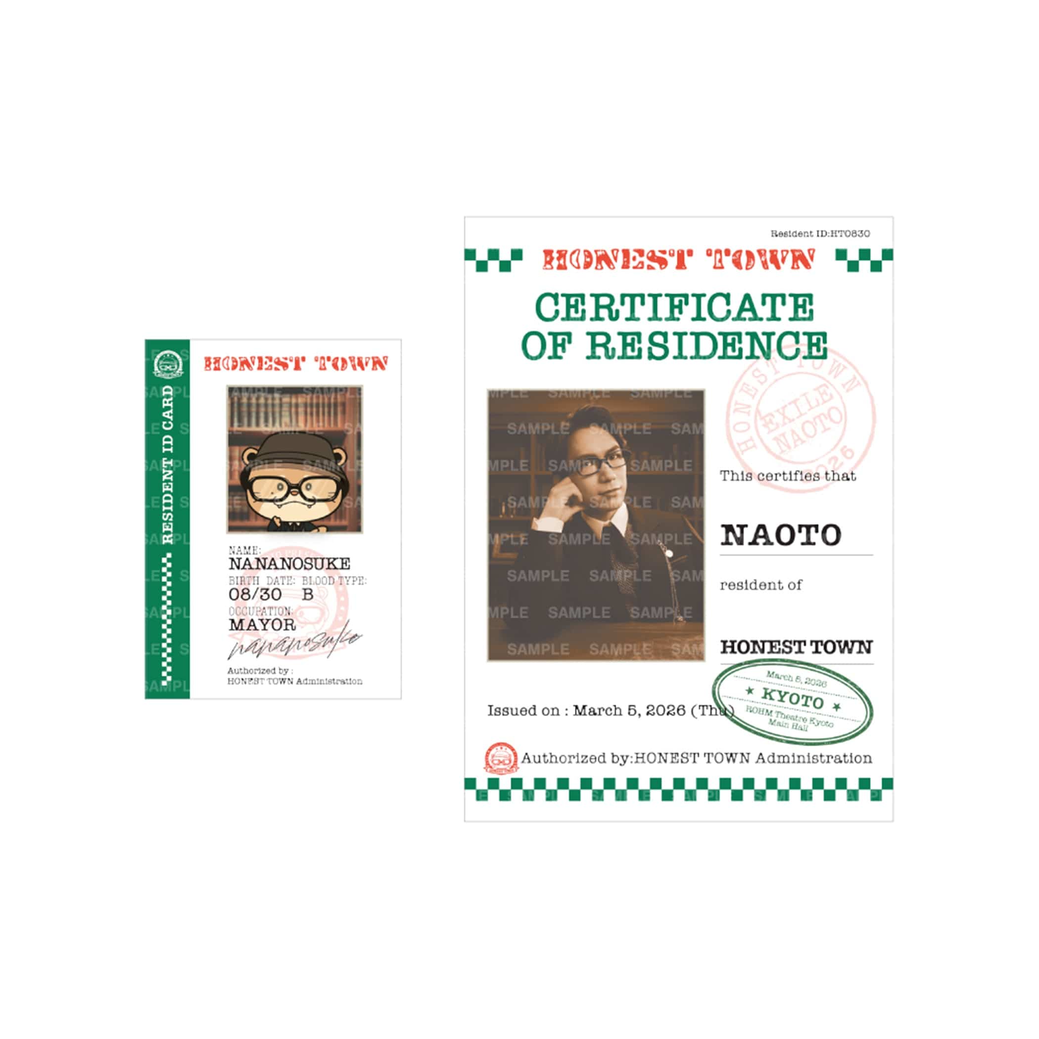 EXILE TRIBE STATION ONLINE STORE｜【京都限定】HONEST TOWN CARD 2枚