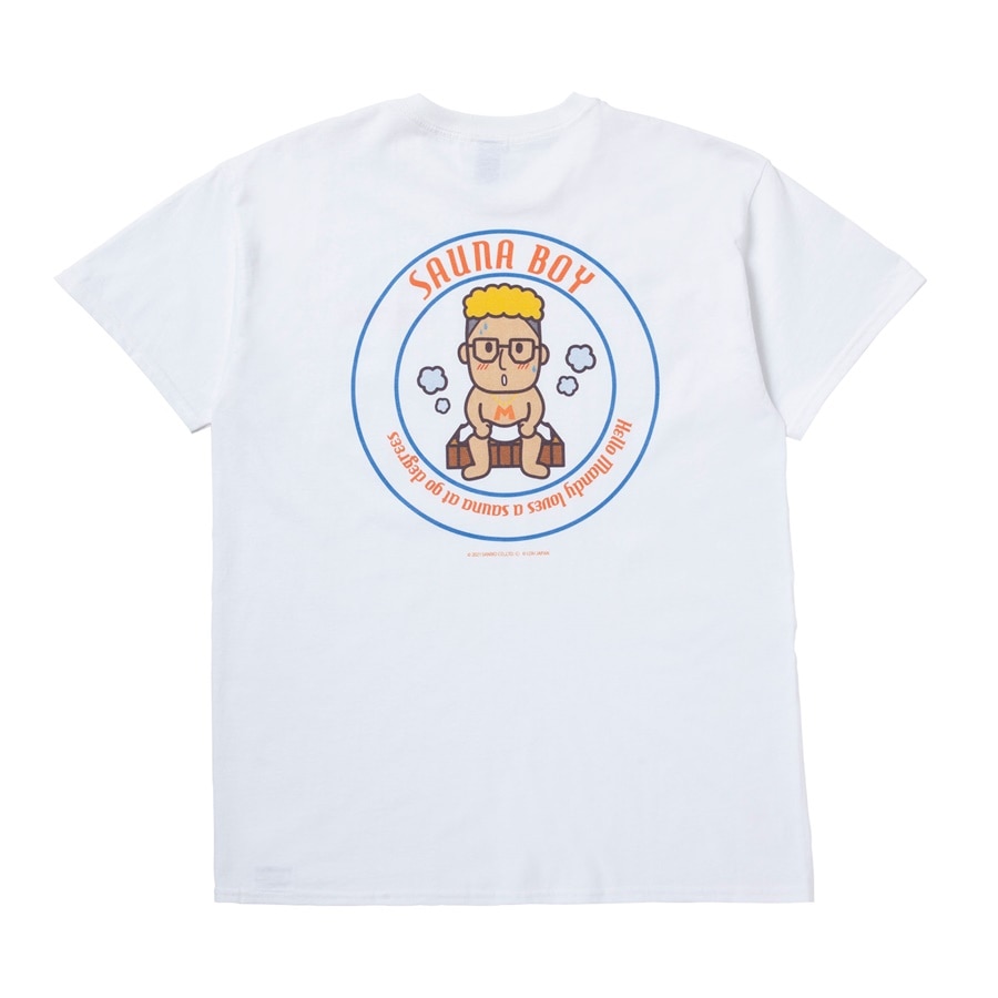 サウナボーイ×ハローメンディー Tシャツ 詳細画像 WHITE 1