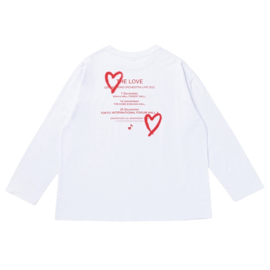THE LOVE オーバーサイズロングスリーブTシャツ/WHITE 詳細画像 WHITE 1