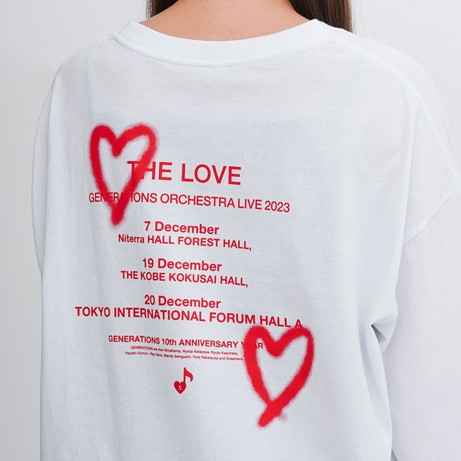 THE LOVE オーバーサイズロングスリーブTシャツ/WHITE 詳細画像 WHITE 5