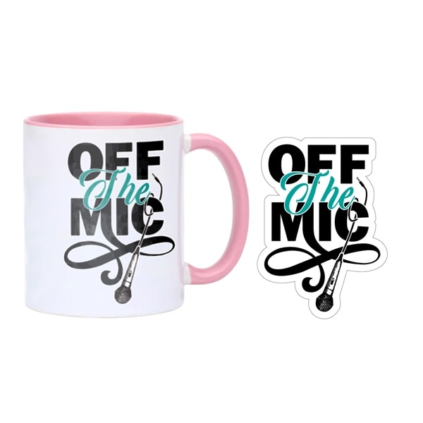 OFF THE MIC マグカップ&BIGステッカーセット/PINK