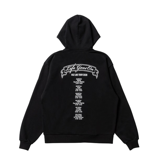 LIFE GOES ON ZIPパーカー/BLACK 詳細画像