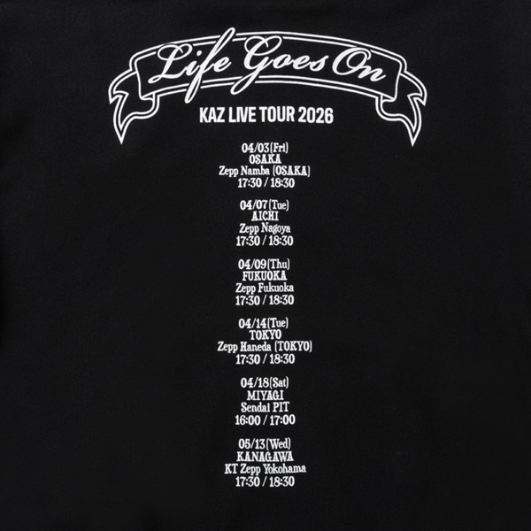 LIFE GOES ON ZIPパーカー/BLACK 詳細画像