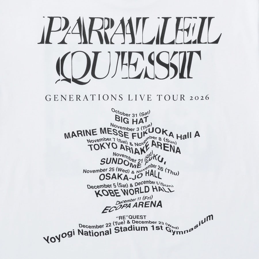 PARALLEL QUEST ツアーTシャツ/WHITE 詳細画像 カラー共通 3