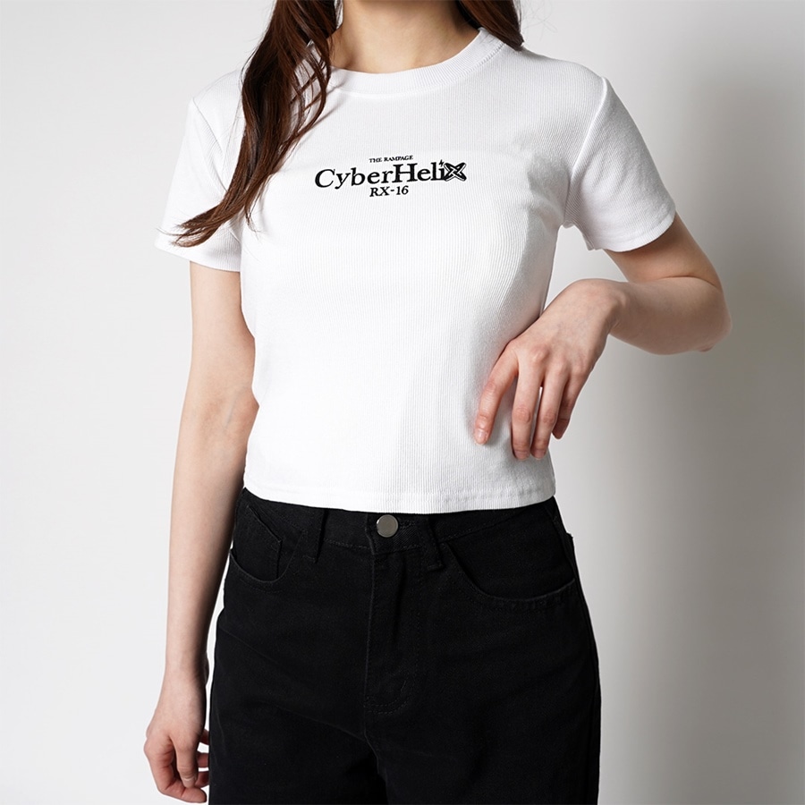 "CyberHelix" RX-16 クロップドTシャツ/WHITE 詳細画像 WHITE 3