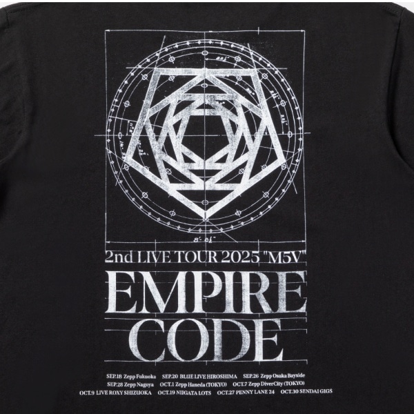 M5V ～EMPIRE CODE～ ツアーTシャツ/BLACK 詳細画像