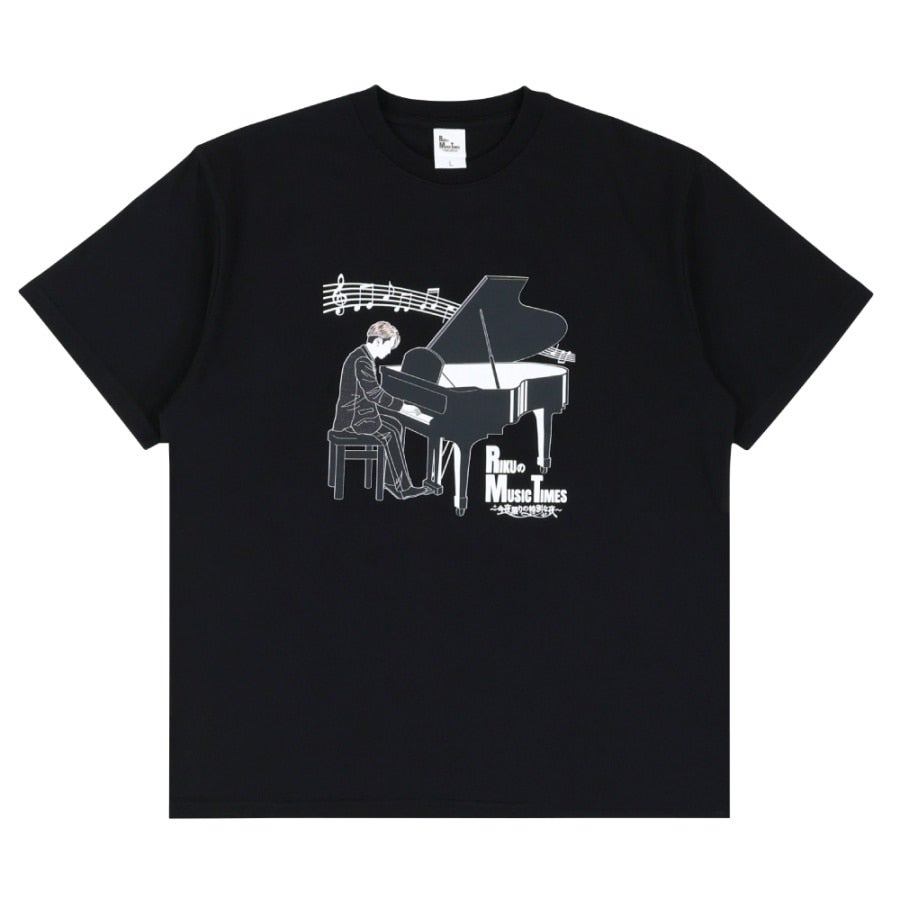 RIKUのMUSIC TIMES Tシャツ/BLACK 詳細画像 BLACK 1