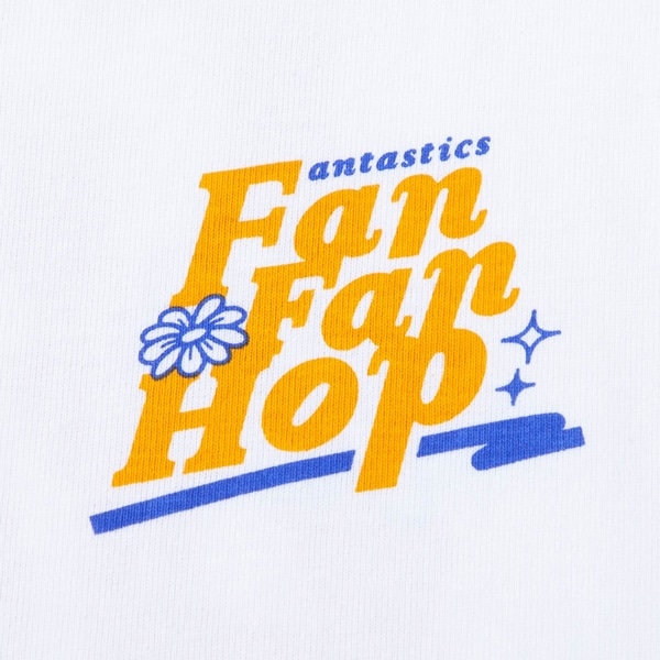 FAN FAN HOP ロゴTシャツ/WHITE 詳細画像