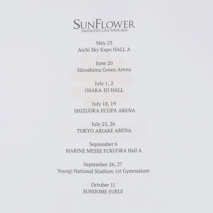 SUNFLOWER ツアーTシャツ/WHITE 詳細画像 カラー共通 3