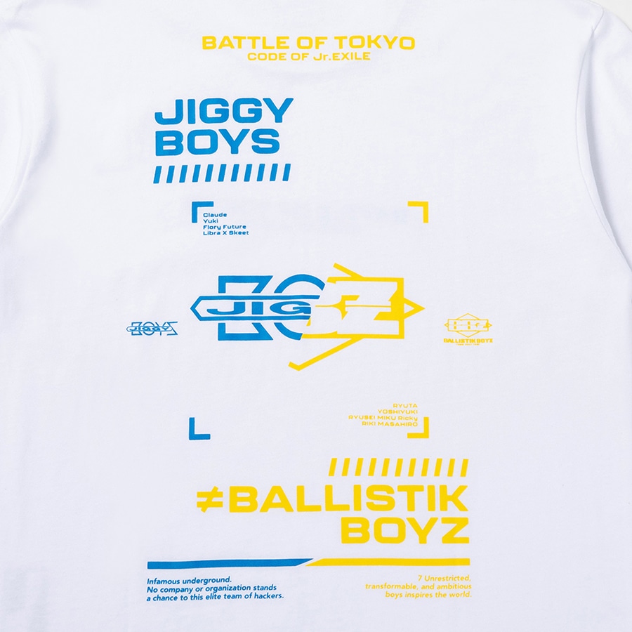 BATTLE OF TOKYO ロゴTシャツ/JIGGY BOYS ≠ BALLISTIK BOYZ 詳細画像 WHITE 4