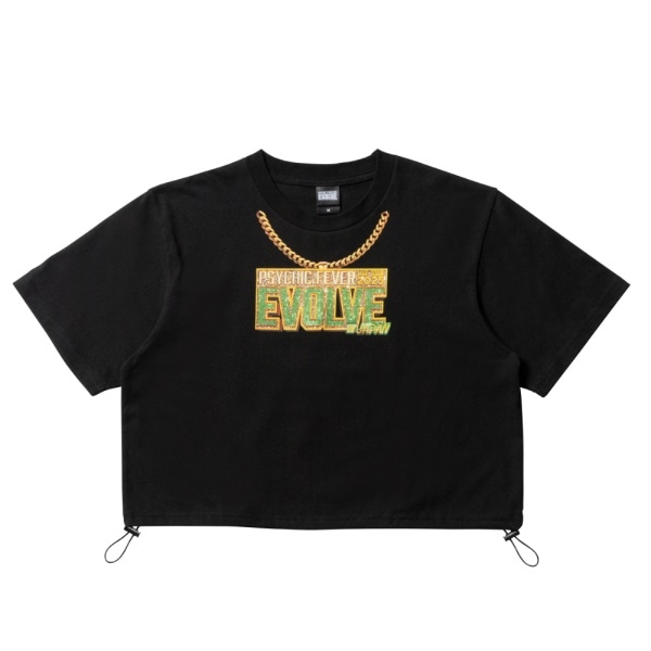 EVOLVE クロップドツアーTシャツ/BLACK