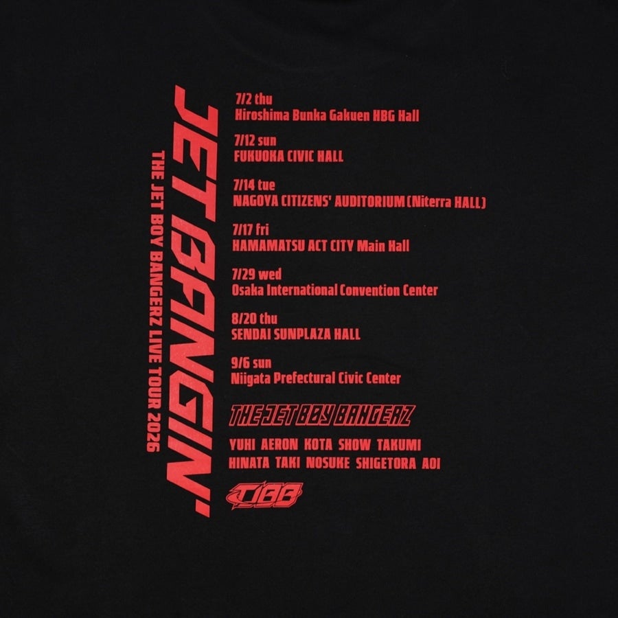 JET BANGIN&rsquo; ツアーTシャツ/BLACK 詳細画像 カラー共通 3