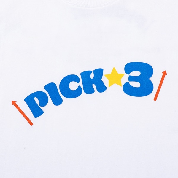 PICK☆3 Tシャツ/WHITE 詳細画像