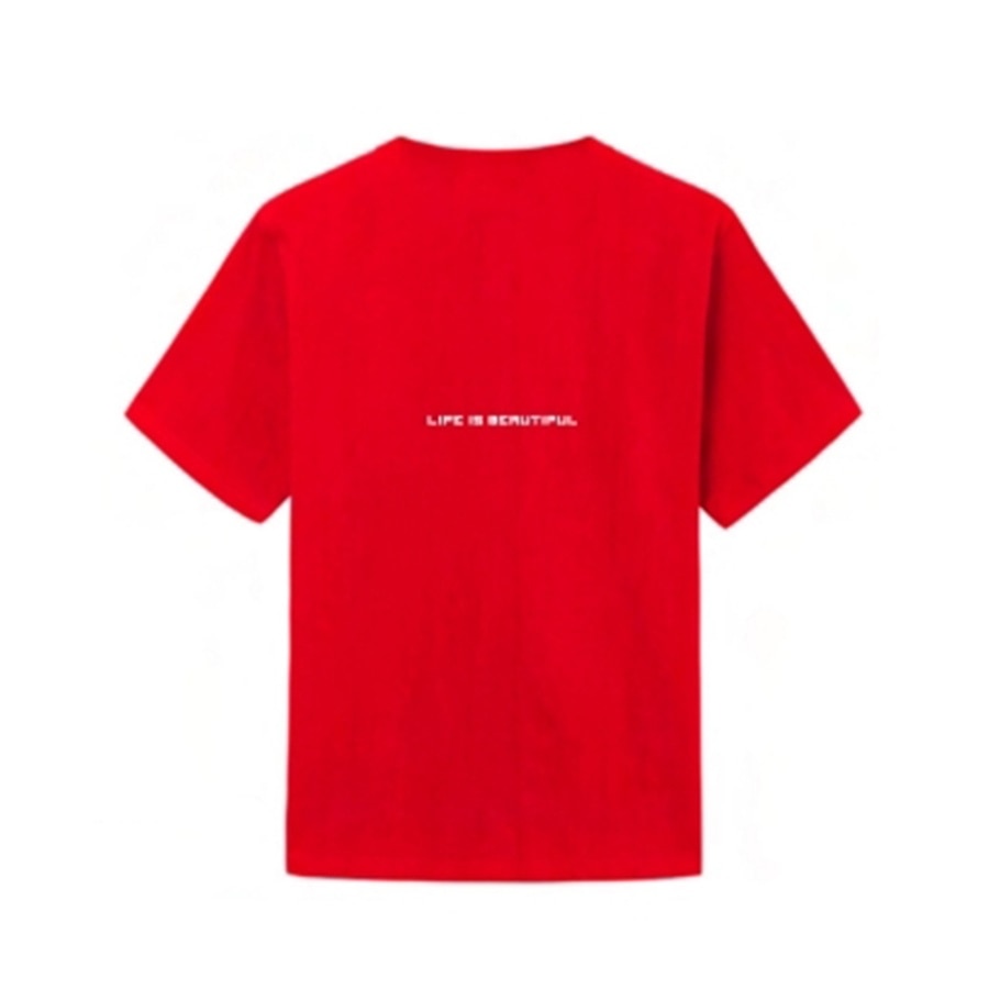 RIKU×EXFIGHTコラボTシャツ(LIFE IS BEAUTIFUL) 詳細画像 RED 3