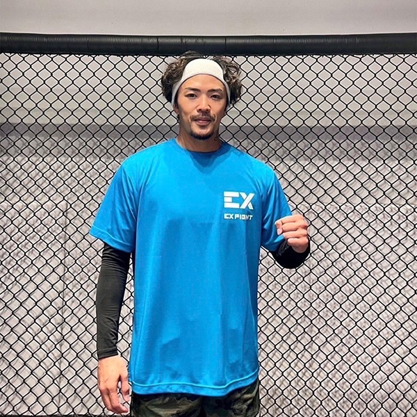 数原龍友×EXFIGHTコラボTシャツ/Turquoise Blue